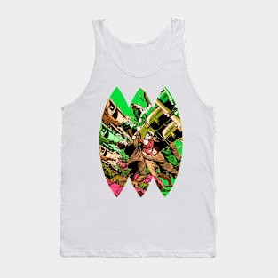 Green Explosive Fight Retro Vintage Reimagined: Exploring Fantasy, Sci-Fi, Art, and Comic Book Design Elements Tank Top